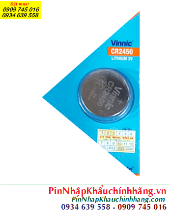 Vinnic CR2450 (24mmx5.0mm), Pin 3V lithium Vinnic CR2450 (550mAh) chính hãng